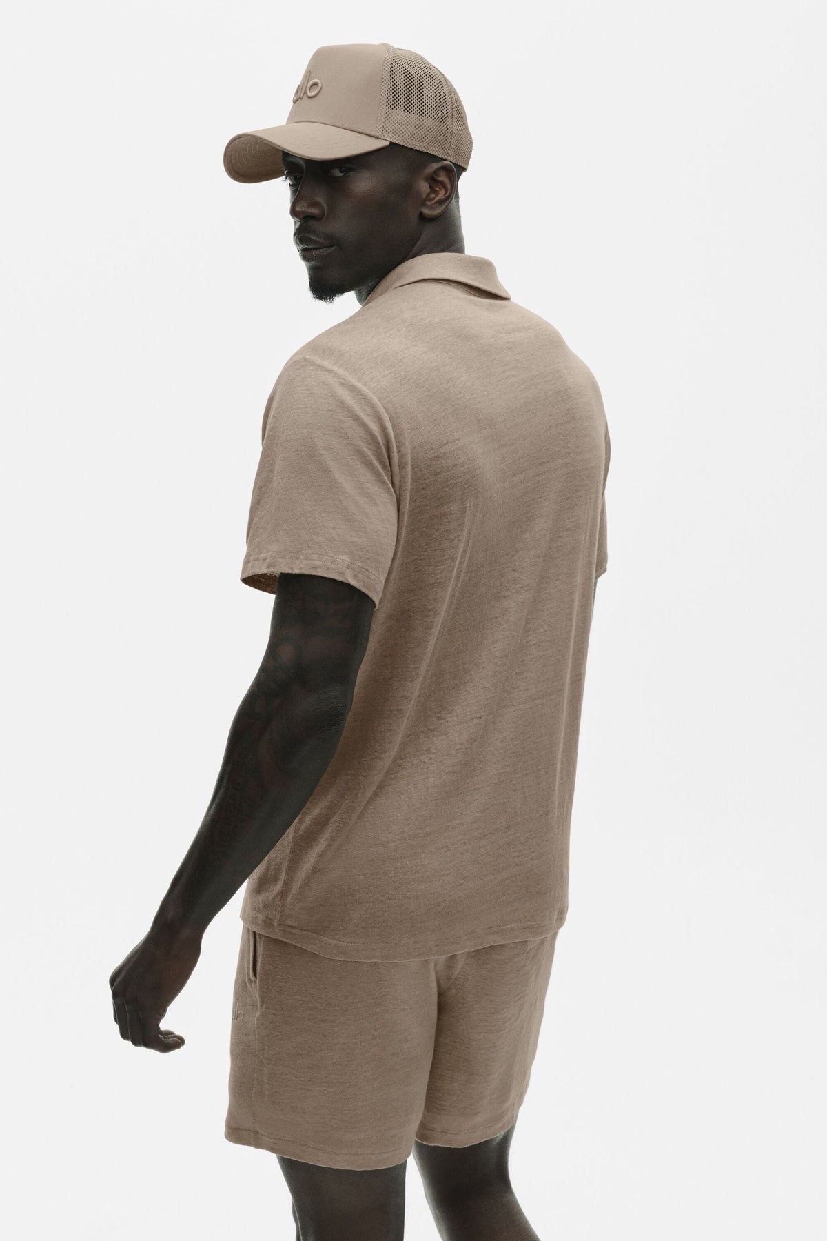 Linen Jersey Coastal Short Sleeve Polo