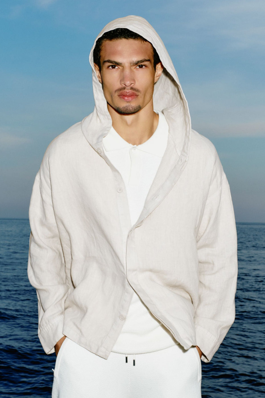 Veste À Capuche Boutonnée Linen Days