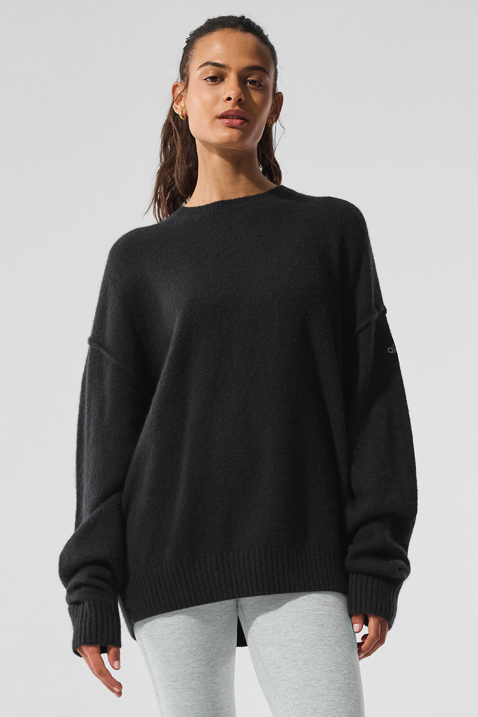 Pull unisexe à col rond en laine et cachemire