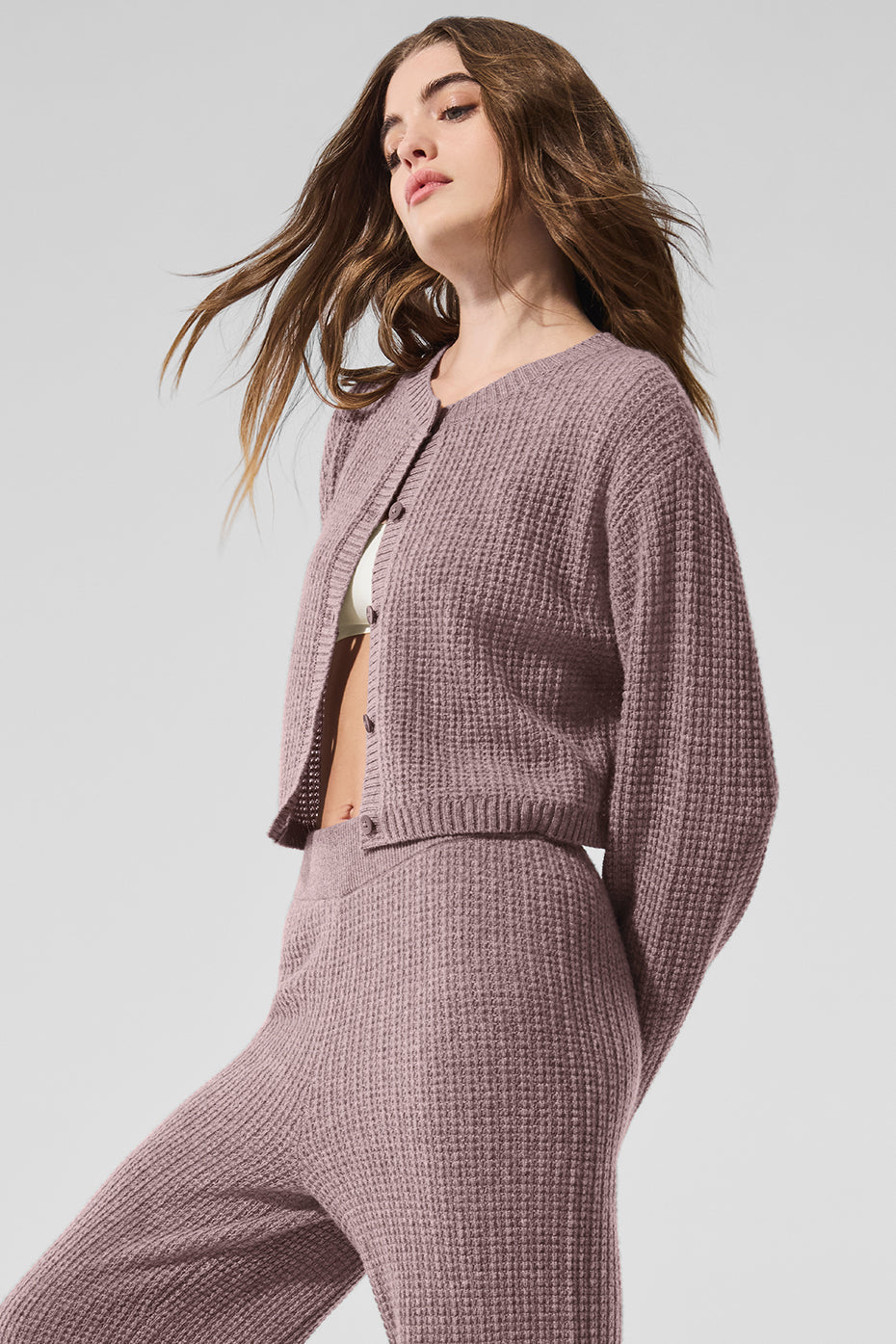Cardigan En Cachemire Plush Waffle