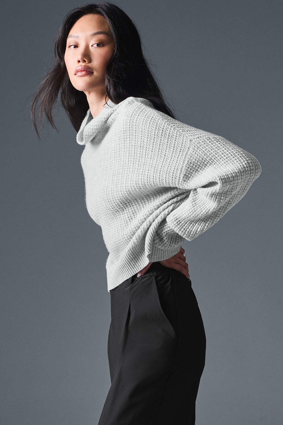 Pull Col Roulé En Cachemire Plush Waffle