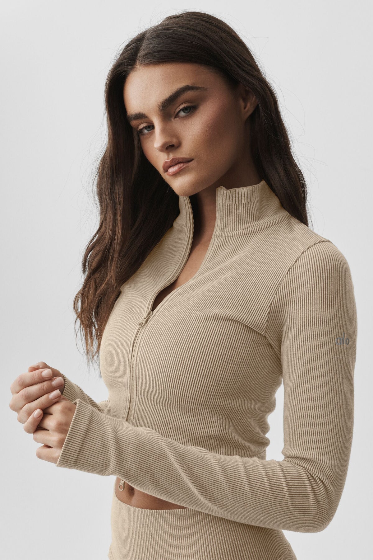 Veste Côtelée Sans Coutures Two Tone