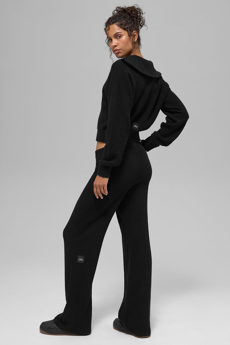 Pantalon Taille Haute En Cachemire Plush Waffle