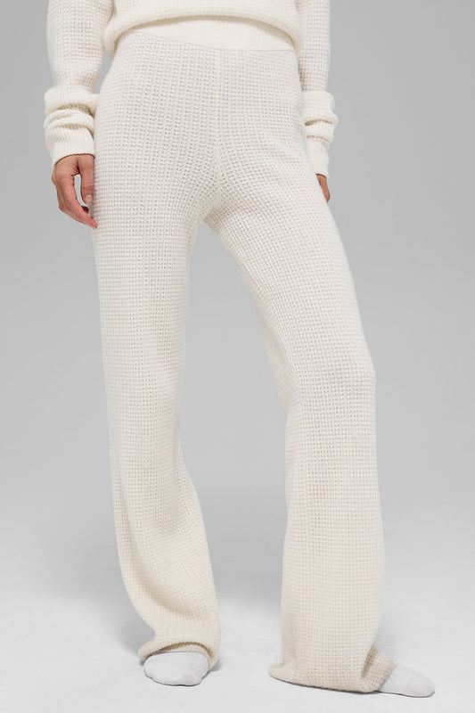 Pantalon Taille Haute En Cachemire Plush Waffle