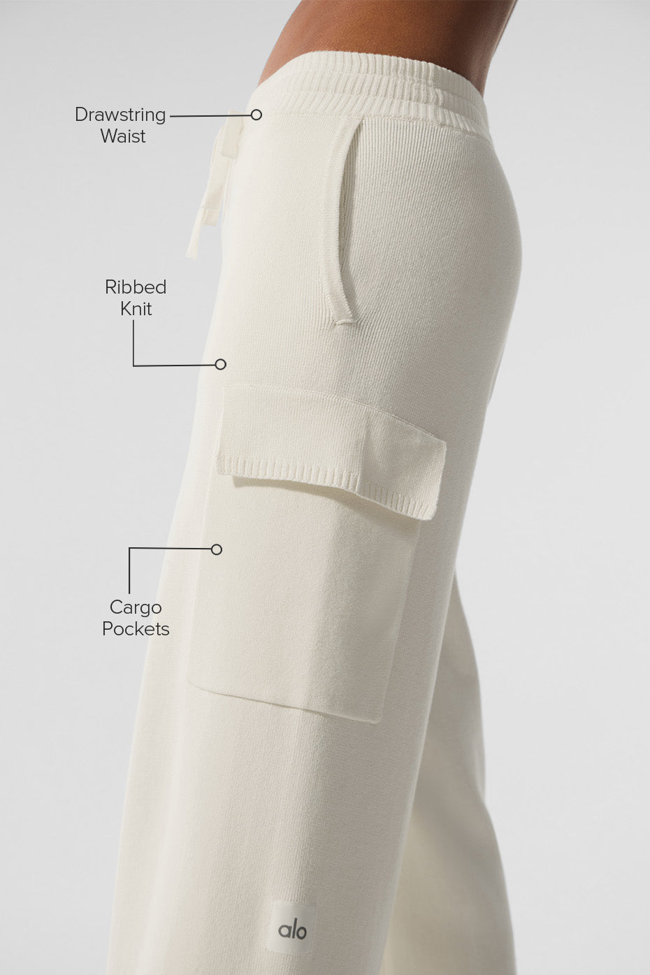 Pantalon Cargo Taille Haute Scholar Knit