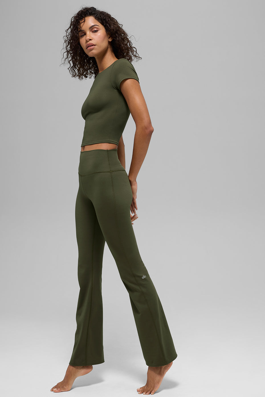 ALO Legging bootcut taille haute Softsculpt (régulier) - Vert olive