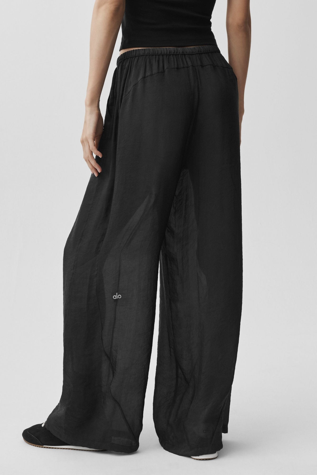 Pantalon Taille Haute Coupe Droite Semi-Transparent Golden Hour