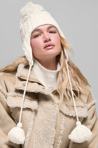 Bonnet Cache-Oreilles En Maille Torsadée Winter Bliss