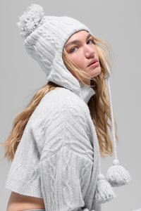 Cable Knit Winter Bliss Earflap Beanie