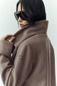 Manteau Long En Laine Mélangée Nightfall