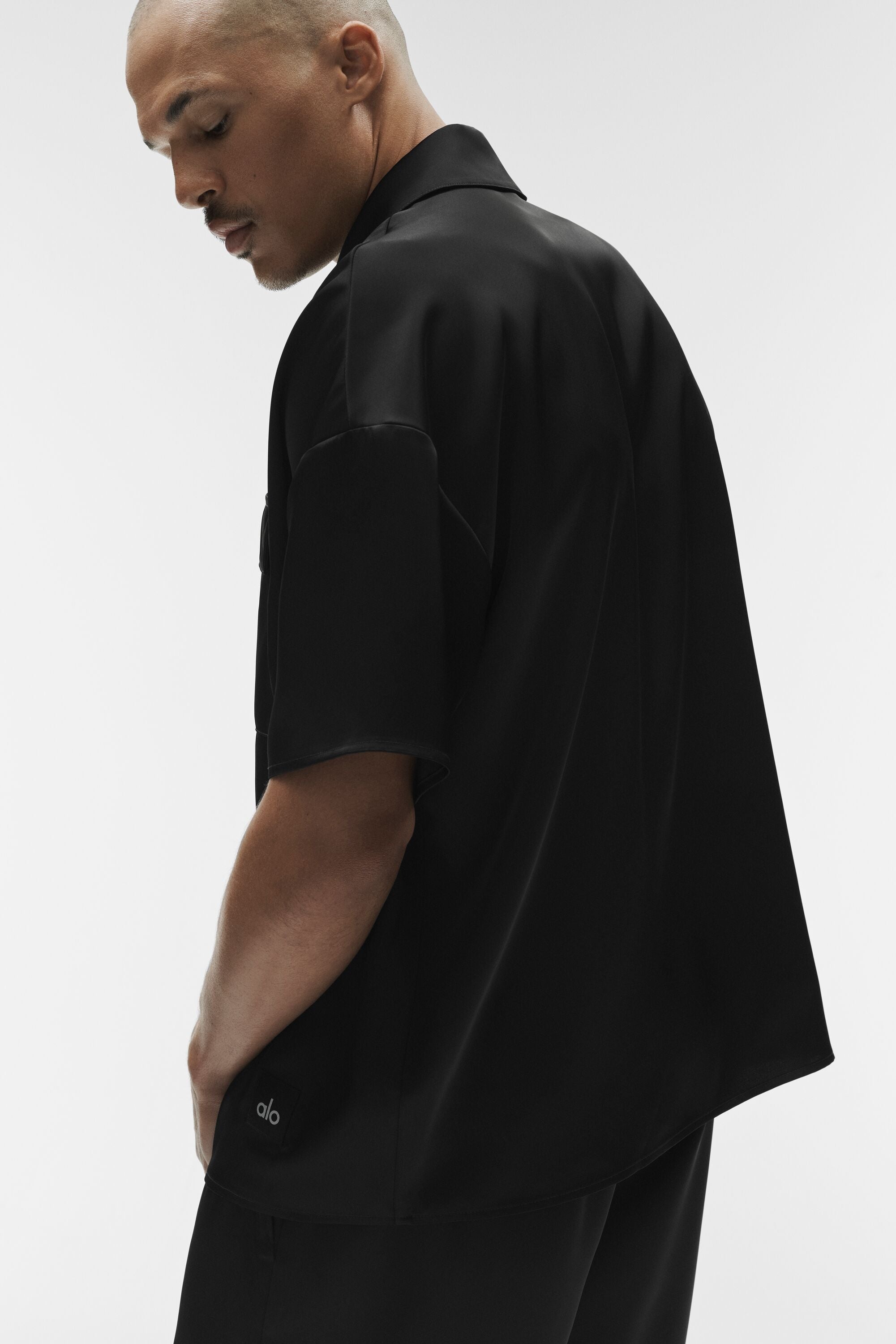 Satin Horizon Short Sleeve Button Up