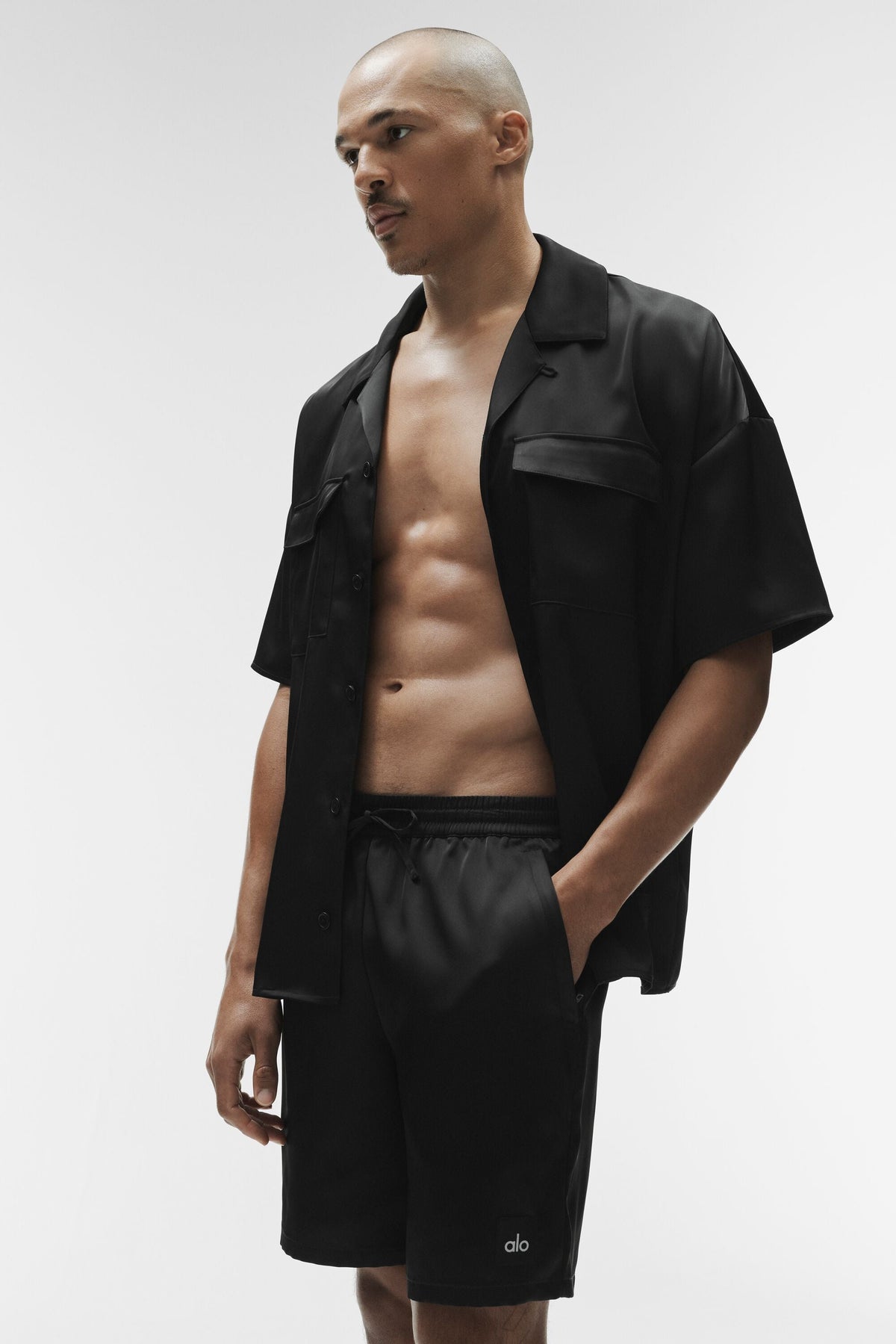 Satin Horizon Short Sleeve Button Up