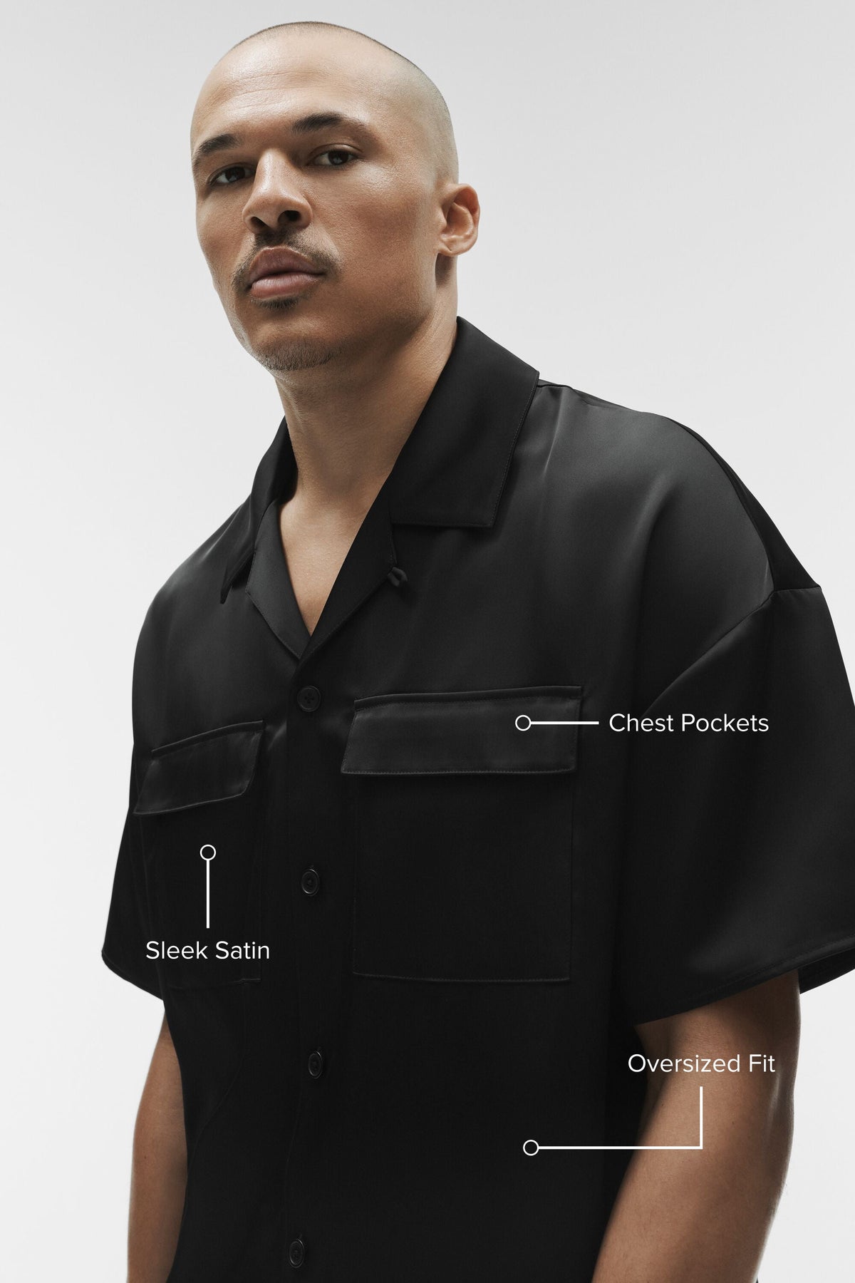 Satin Horizon Short Sleeve Button Up