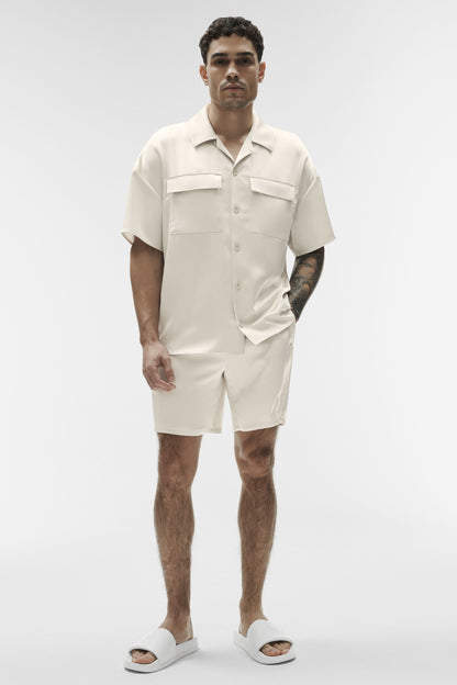 Satin Horizon Short Sleeve Button Up