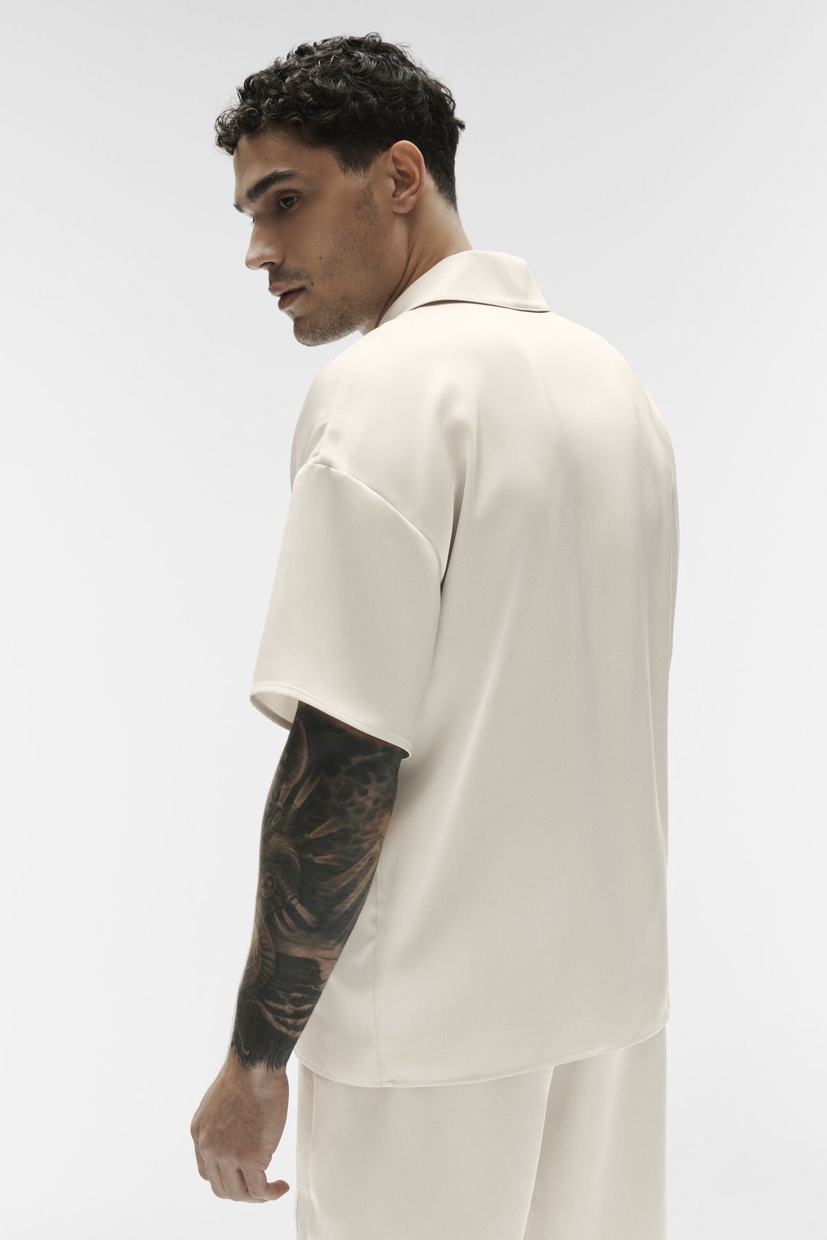 Satin Horizon Short Sleeve Button Up