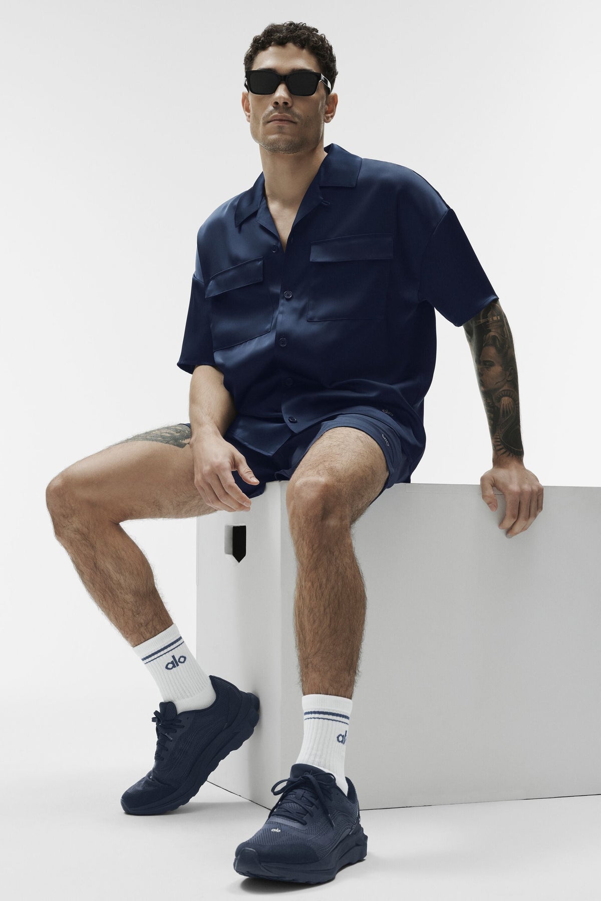 Satin Horizon Short Sleeve Button Up