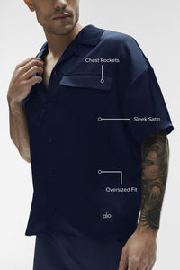 Satin Horizon Short Sleeve Button Up