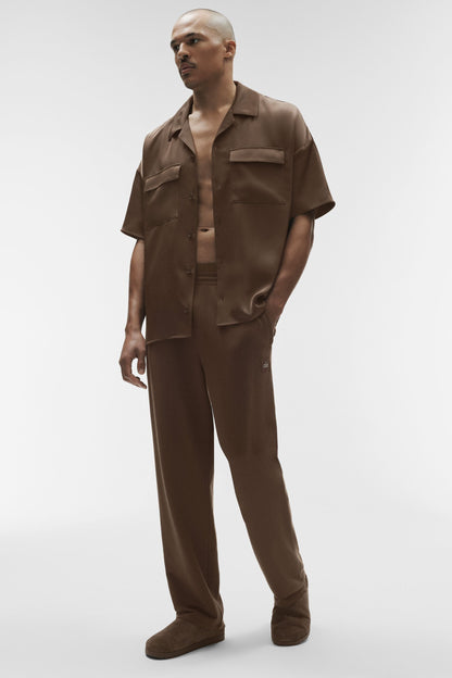 Satin Horizon Short Sleeve Button Up