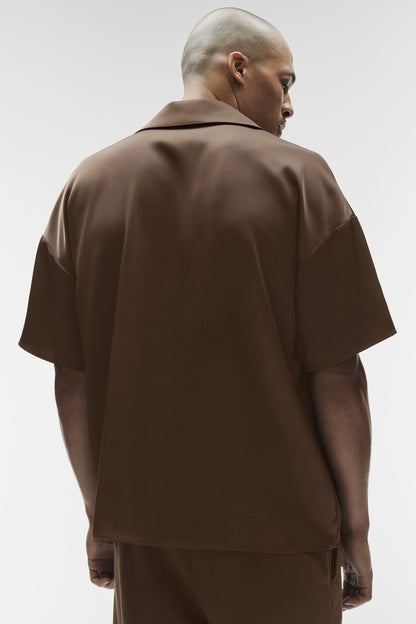 Satin Horizon Short Sleeve Button Up