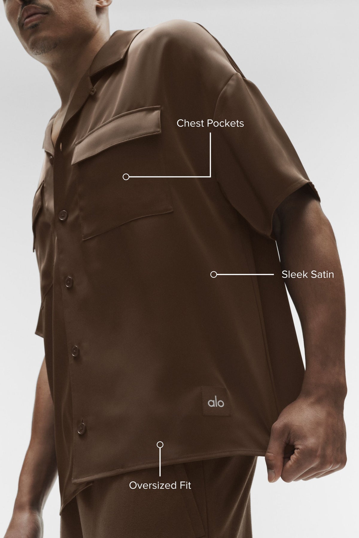 Chemise Manches Courtes Satin Horizon