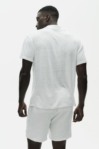 Linen Jersey Coastal Short Sleeve Polo
