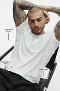 Linen Jersey Coastal Short Sleeve Tee