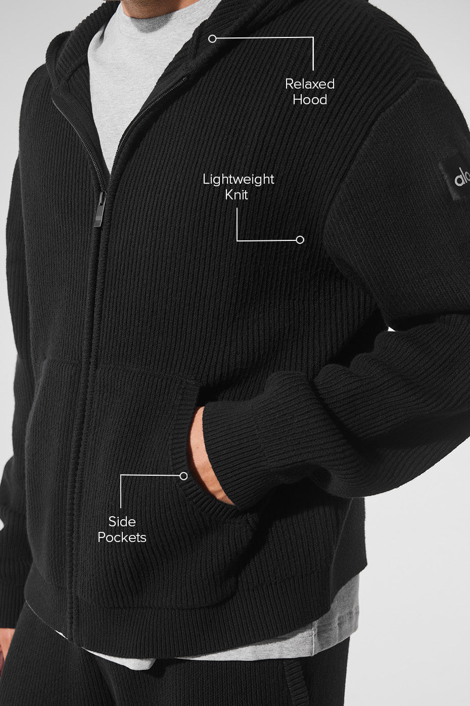 Sweat Zippé En Maille Côtelée Domain
