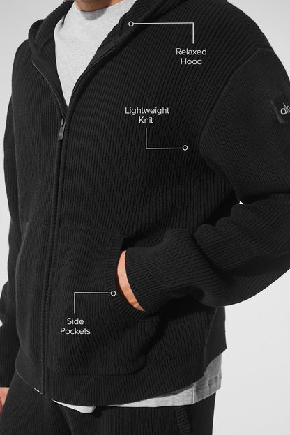 Sweat Zippé En Maille Côtelée Domain
