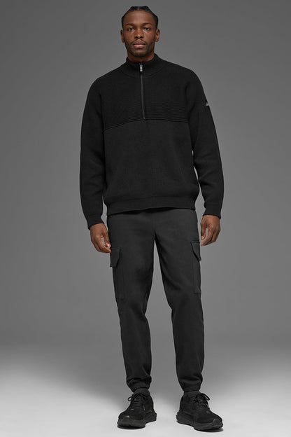 Domain Shift Rib Knit 1/4 Zip Sweater