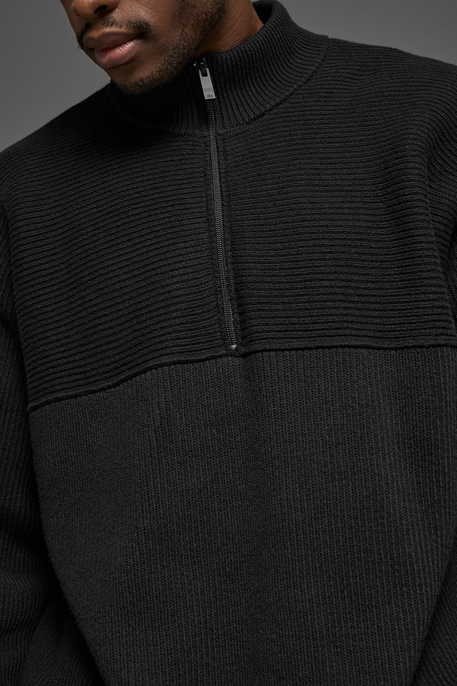 Domain Shift Rib Knit 1/4 Zip Sweater
