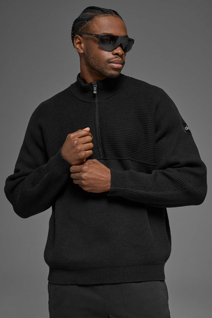 Domain Shift Rib Knit 1/4 Zip Sweater
