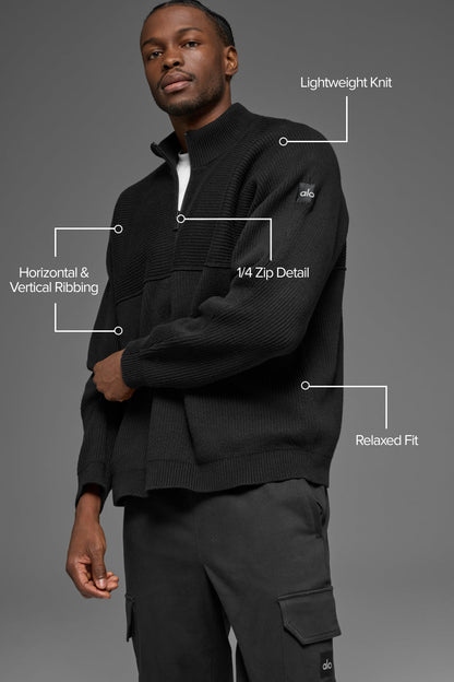 Domain Shift Rib Knit 1/4 Zip Sweater