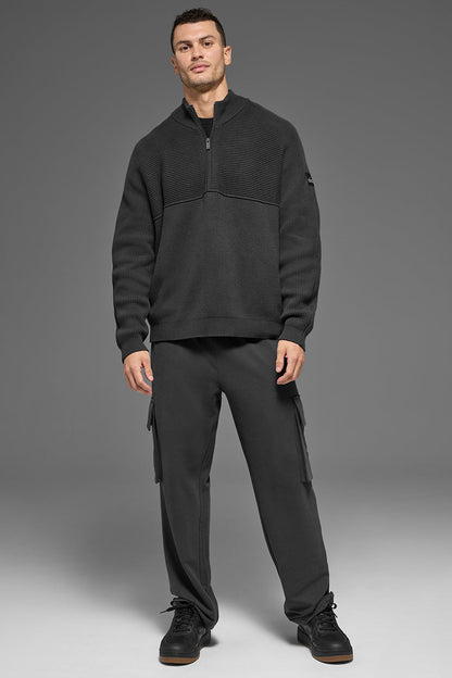 Domain Shift Rib Knit 1/4 Zip Sweater