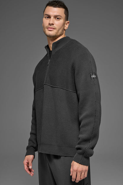 Domain Shift Rib Knit 1/4 Zip Sweater