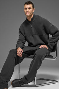 Pull Zippé 1/4 En Maille Côtelée Domain Shift