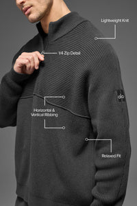 Domain Shift Rib Knit 1/4 Zip Sweater
