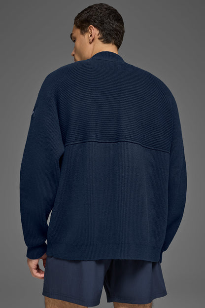 Pull Zippé 1/4 En Maille Côtelée Domain Shift