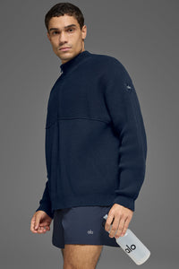 Domain Shift Rib Knit 1/4 Zip Sweater