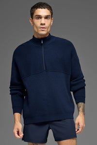 Domain Shift Rib Knit 1/4 Zip Sweater