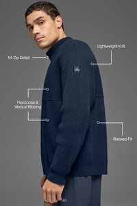 Domain Shift Rib Knit 1/4 Zip Sweater
