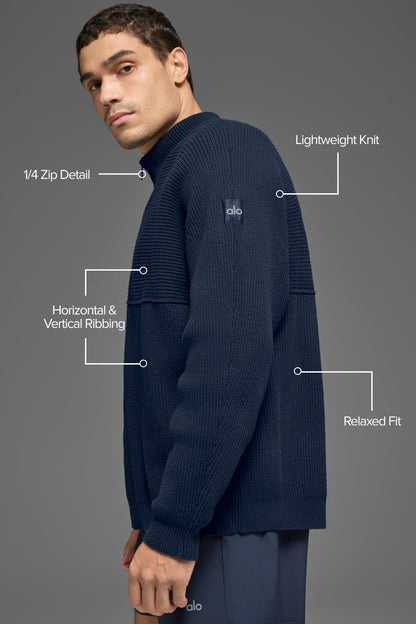 Domain Shift Rib Knit 1/4 Zip Sweater