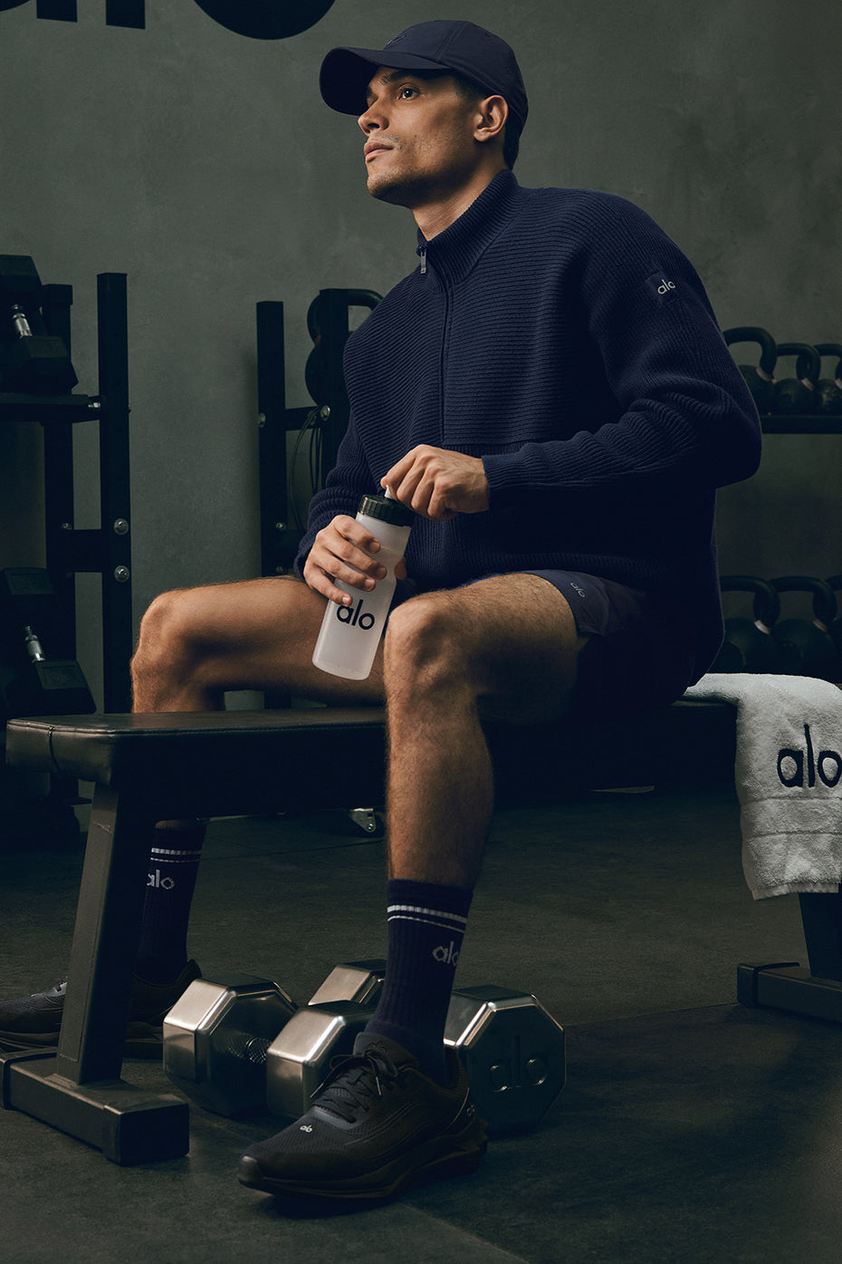 Domain Shift Rib Knit 1/4 Zip Sweater