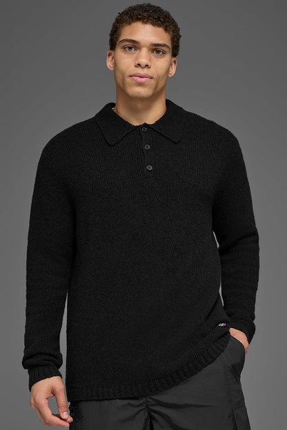 Polo Manches Longues En Maille Texturée