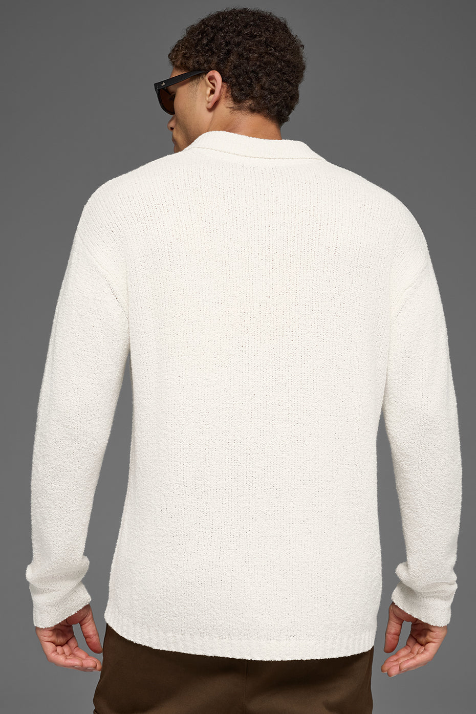 Polo Manches Longues En Maille Texturée