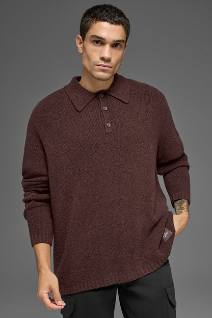 Polo Manches Longues En Maille Texturée