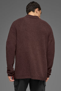 Textured Knit Long Sleeve Polo