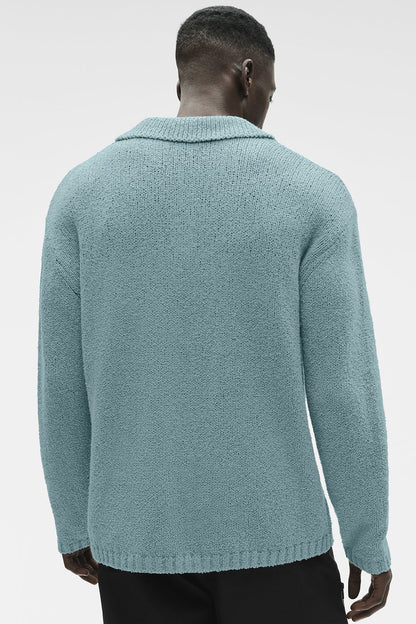 Polo Manches Longues En Maille Texturée
