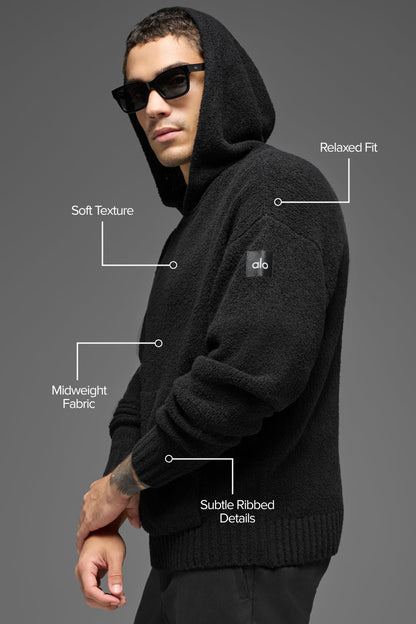 Textured Knit Hoodie