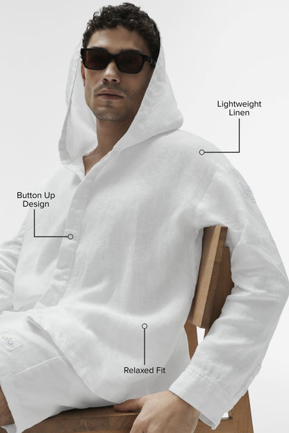 Veste À Capuche Boutonnée Linen Days