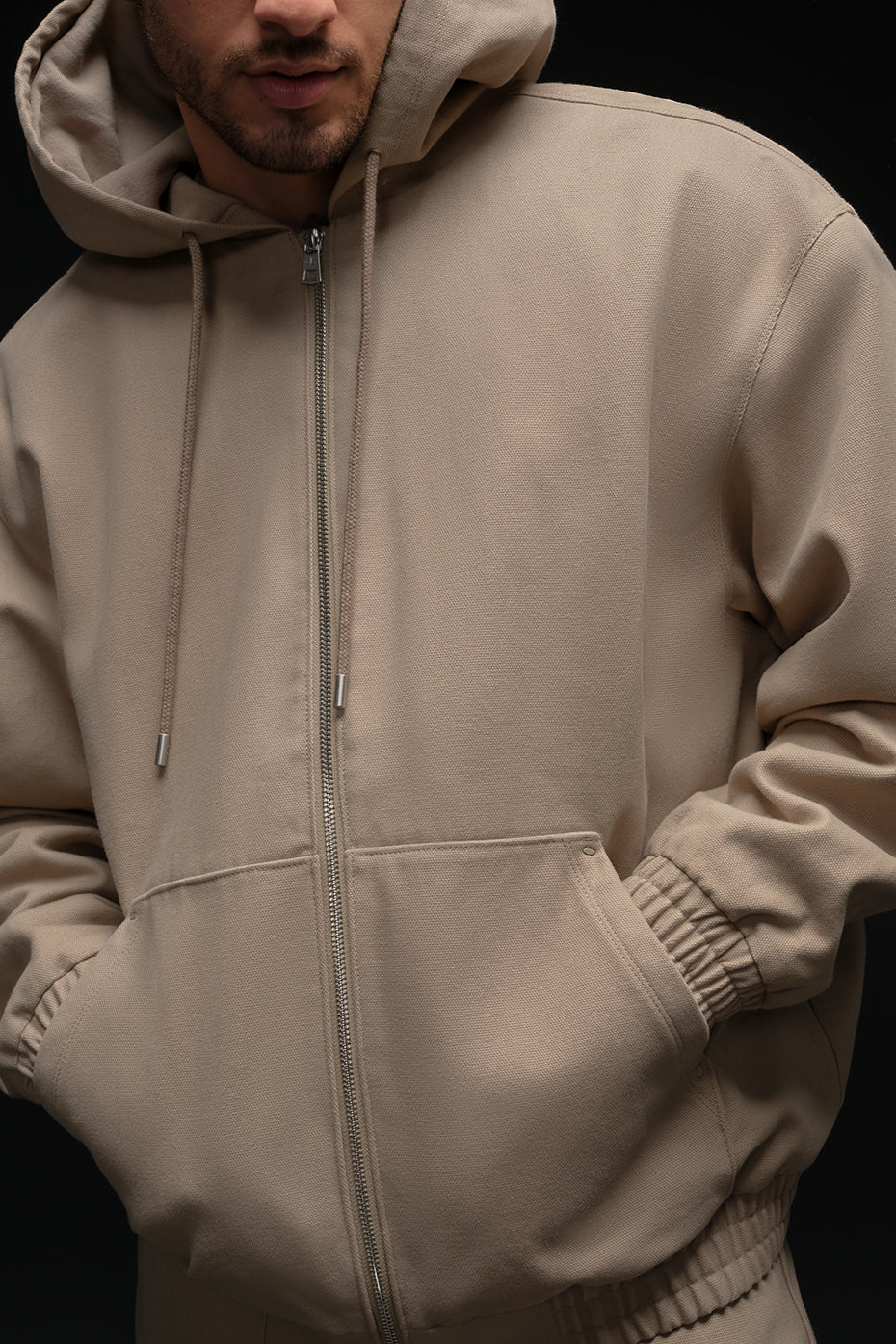 Sweat À Capuche Zippé En Toile De Coton
